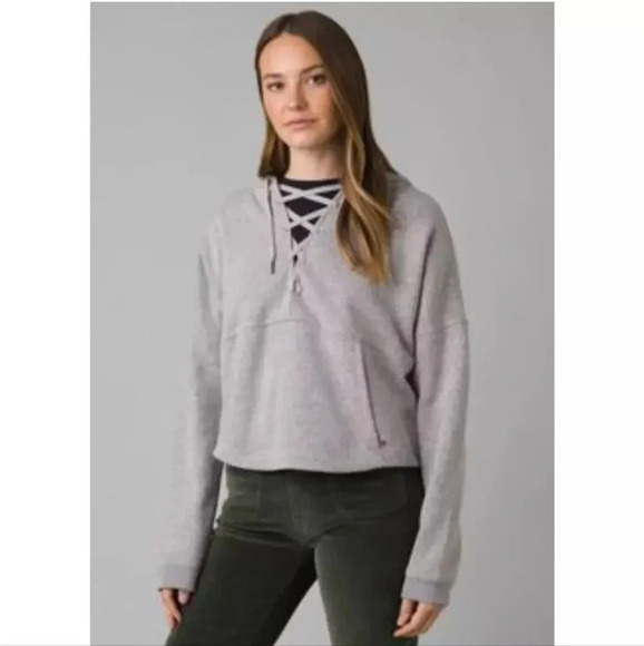 Prana Womens Cozy Up Illana Lace Up Hoodie Large Hemp Comfy Soft Quality - Picture 1 of 7